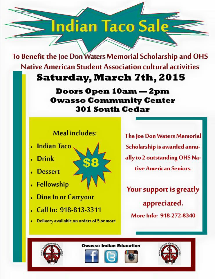 indian taco fundraiser for joe don waters memorial scholarship march taco fundraiser flyer