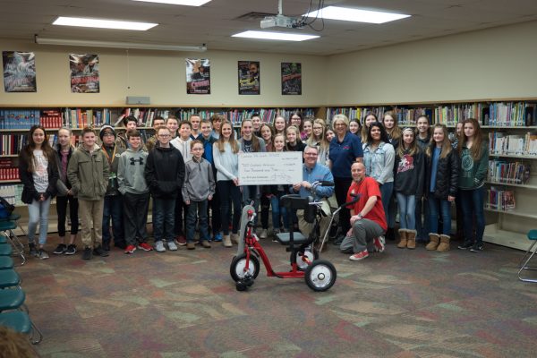 Owasso 7th Grade Center Raises $4,000 for Local Ambucs Chapter Amtryke Program