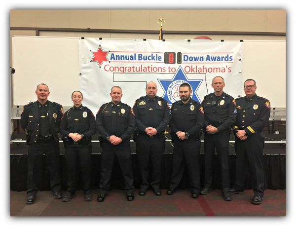 Pictured L-R - Chief Chambless, Officer Lehner, Officer Pappe, Officer Hibbert, Officer Trujillo, Sgt Barnes and Deputy Chief Woodruff - Not Pictured Officer Harmon)