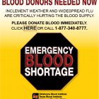 Emergency Blood Shortage: Blood Donors Needed Now